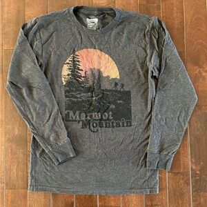 Marmot Shirt Unisex Size S Marmot Mountain Graphic Tee Long Sleeve Hiking